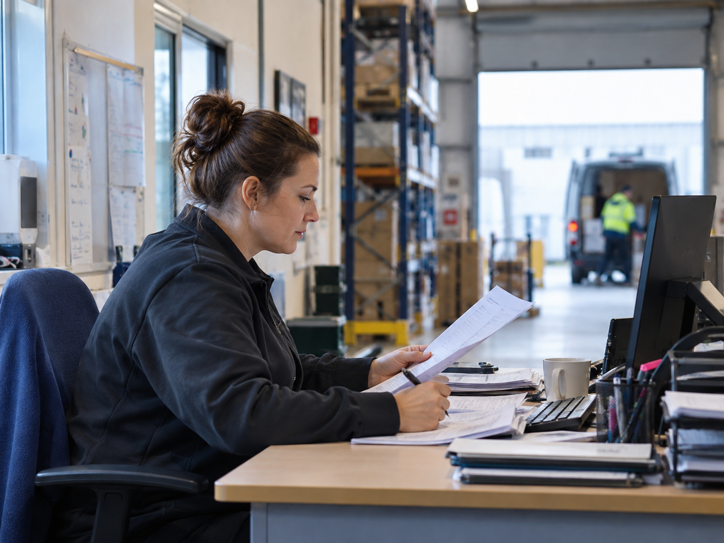 Coordonnatrice des opérations travaillant dans un bureau de répartition